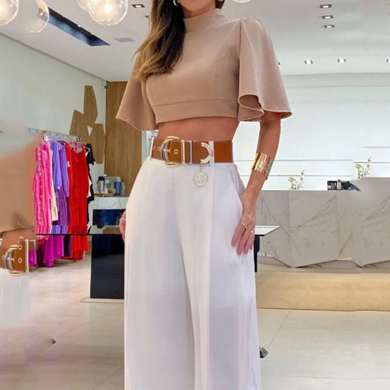 Conjunto Millano Vivian - Nude e Branco